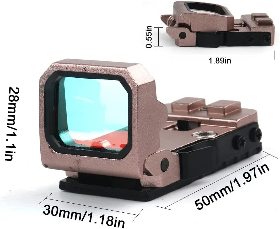 Flip Up Red Dot Compact Flip Reflex Sight Red Dot Compact RMR Flip for Mounts and Slides for Outdoor Hunting with Heightened Base for Rifle Pistol Handgun
