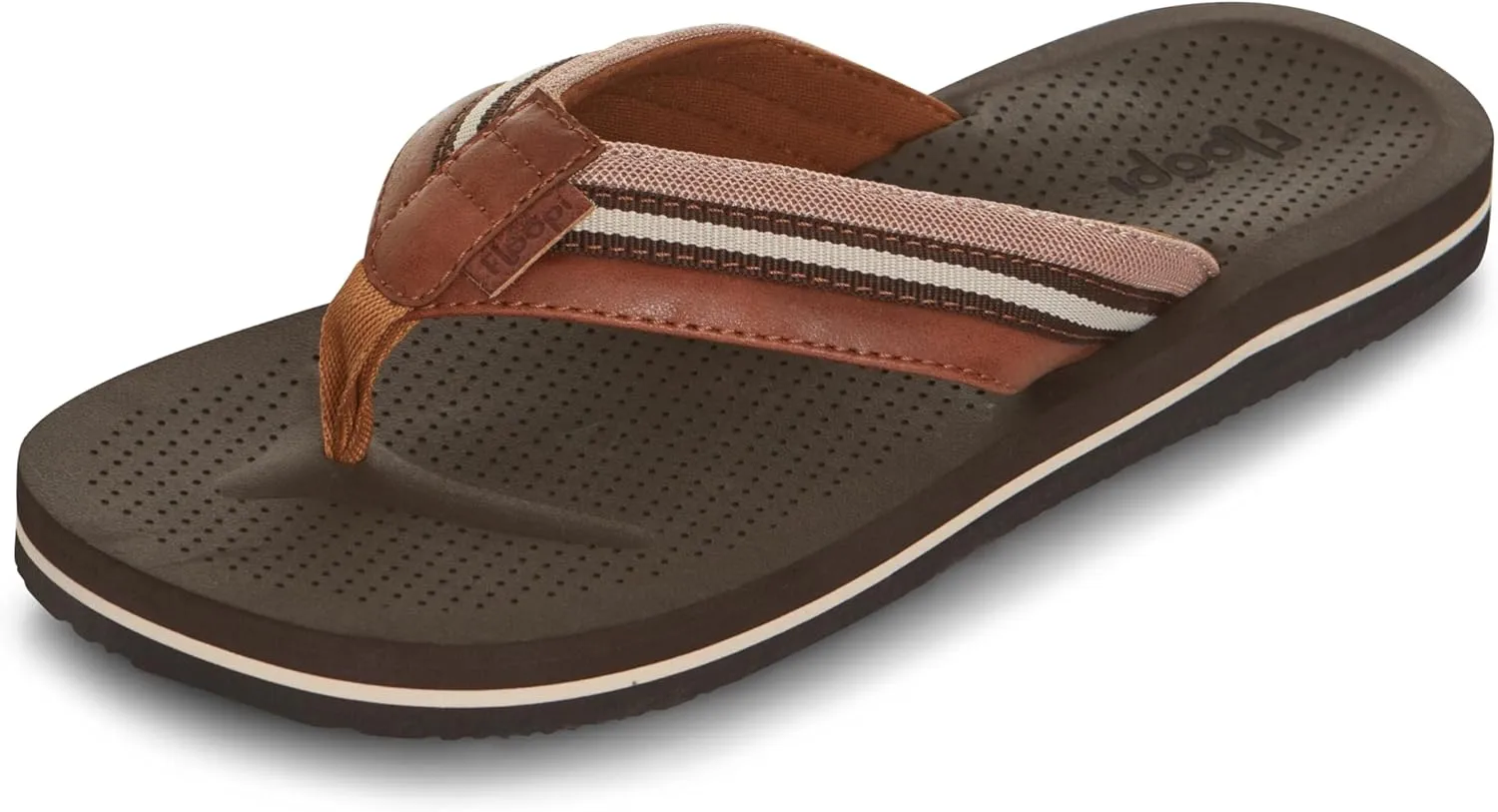 Floopi Flip Flops for Men Premium Canvas Men Beach Sandals With Dotted Texture Footbed Comfort Fit Sandals with Indoor & Outdoor Anti Skid Soles