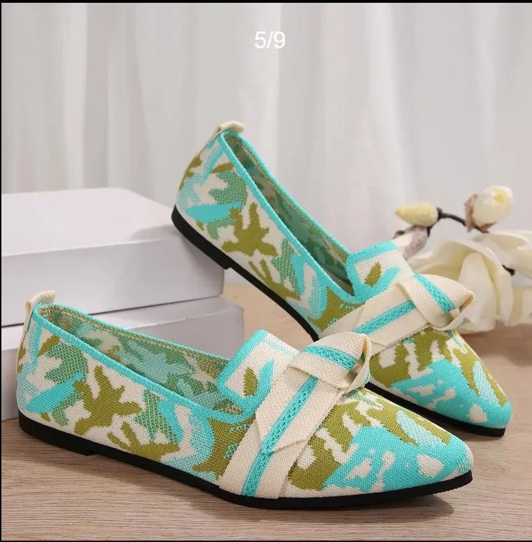 Flyknit Pointed Plus Size Flat Bottom Pumps