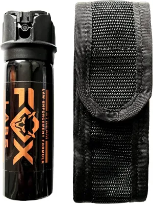 Fox Labs, One Point Four Pepper Spray - 3 oz. Stream & Nylon Holster - Flip Top