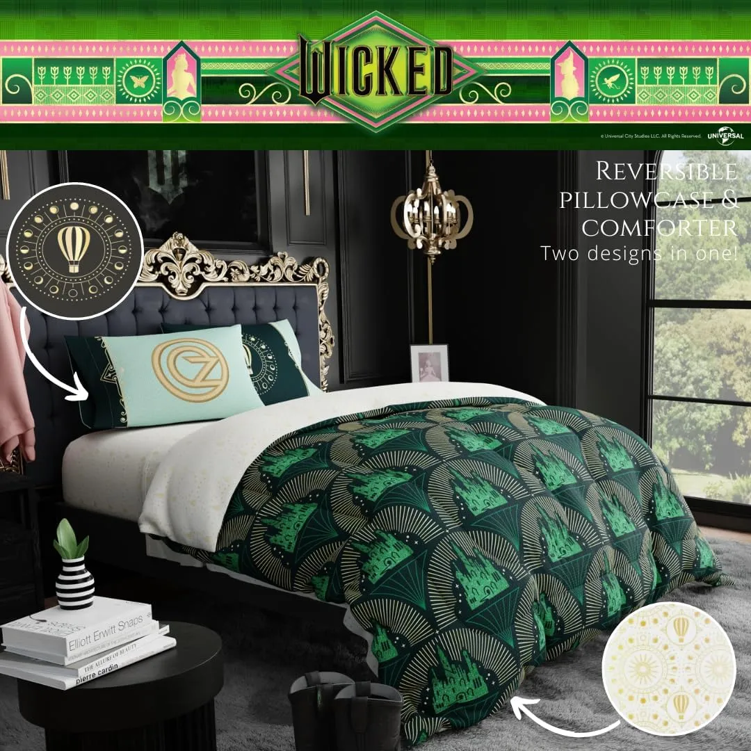 Franco Collectibles Wicked Lux Bedding 7 Piece Super Soft Reversible Comforter and Sheet Set with Sham, Queen, (Officially Licensed Product)