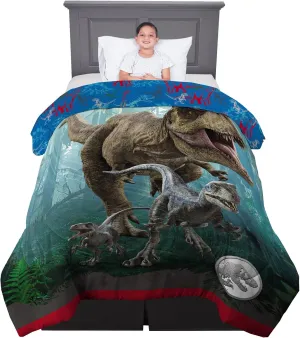 Franco Kids Bedding Super Soft Microfiber Reversible Comforter, Twin/Full, Jurassic World Dominion
