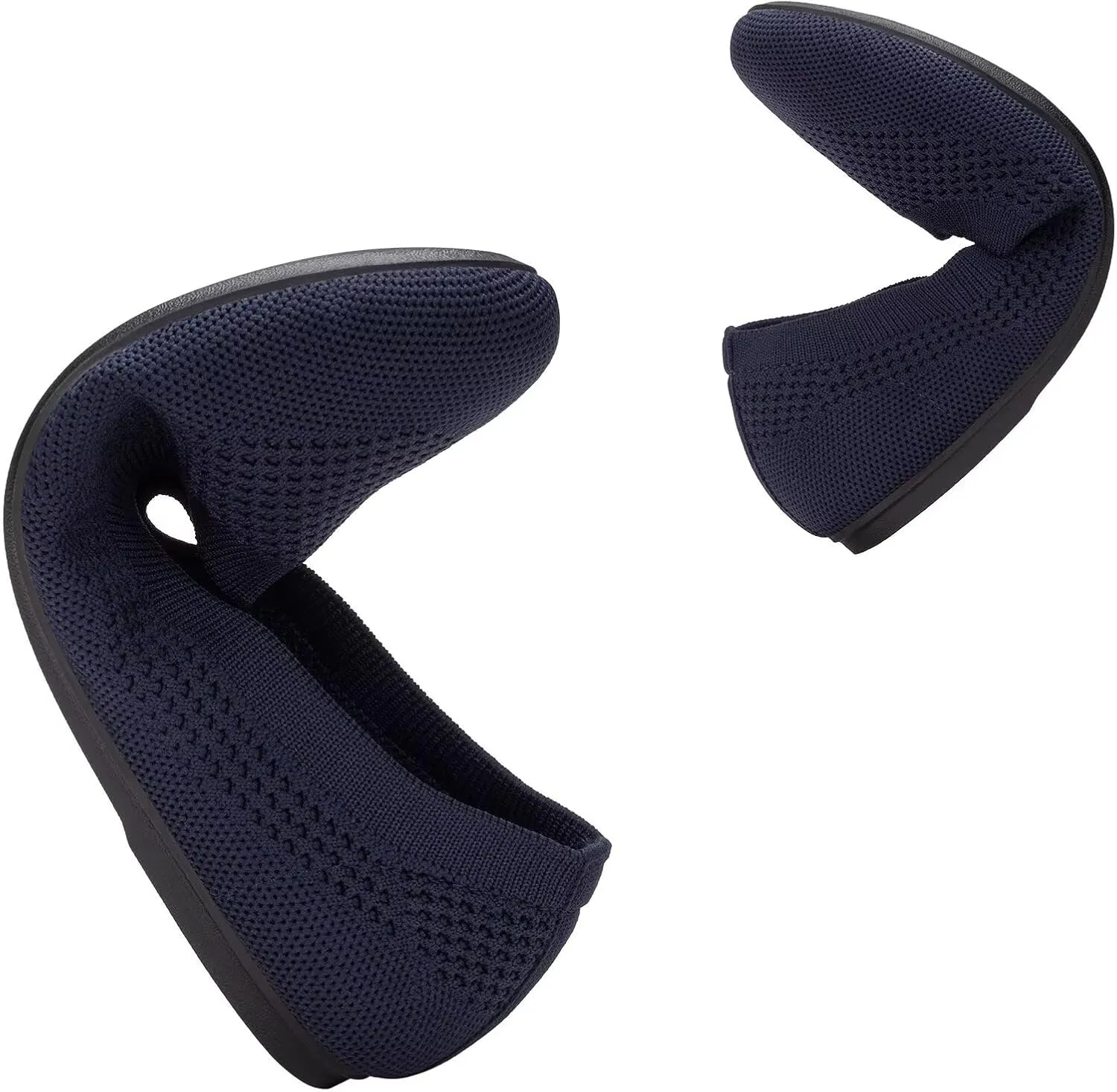 Frank Mully Women's Wide Width Flats Ballet Flats Round Toe Knit Flat Shoes with Arch Support Wide Toe Box