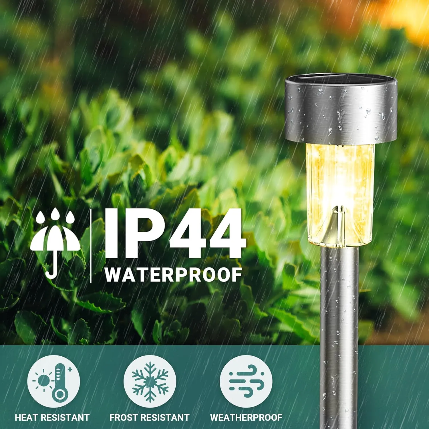 GIGALUMI Solar Lights Outdoor Waterproof, 12 Pack, Stainless Steel LED Solar Garden Lights for Patio, Lawn, Yard and Landscape, Garden Decor Patio Decor,Warm White