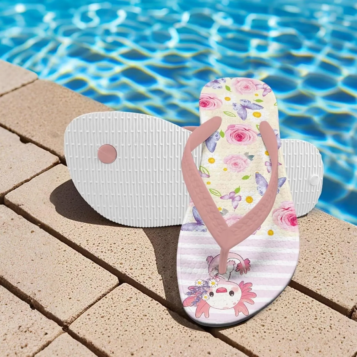 Girls Flip Flops Kids Sandals Summer Beach Flip Flops Indoor Outdoor Slippers Comfort Travel Shower Shoes