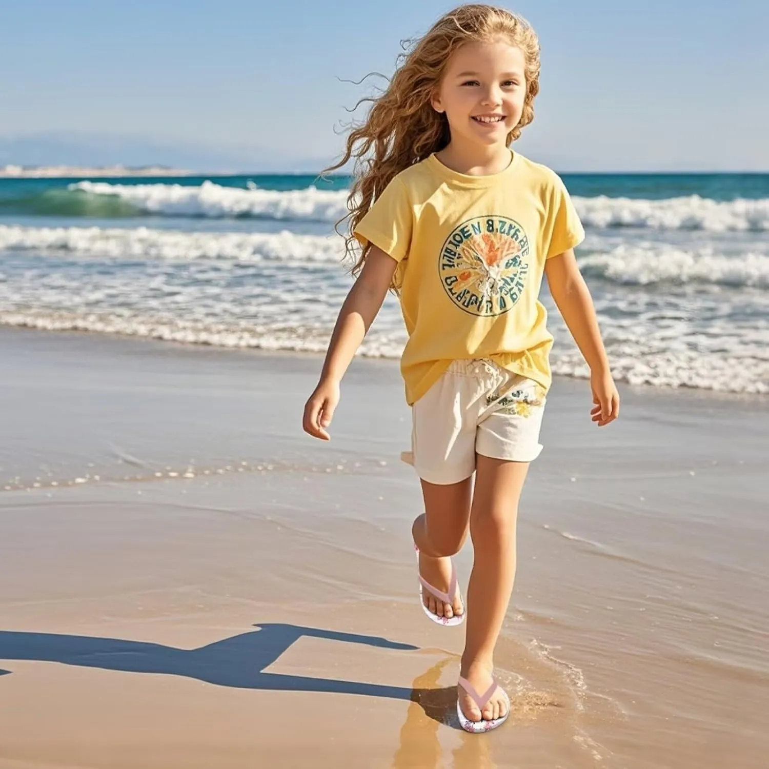 Girls Flip Flops Kids Sandals Summer Beach Flip Flops Indoor Outdoor Slippers Comfort Travel Shower Shoes