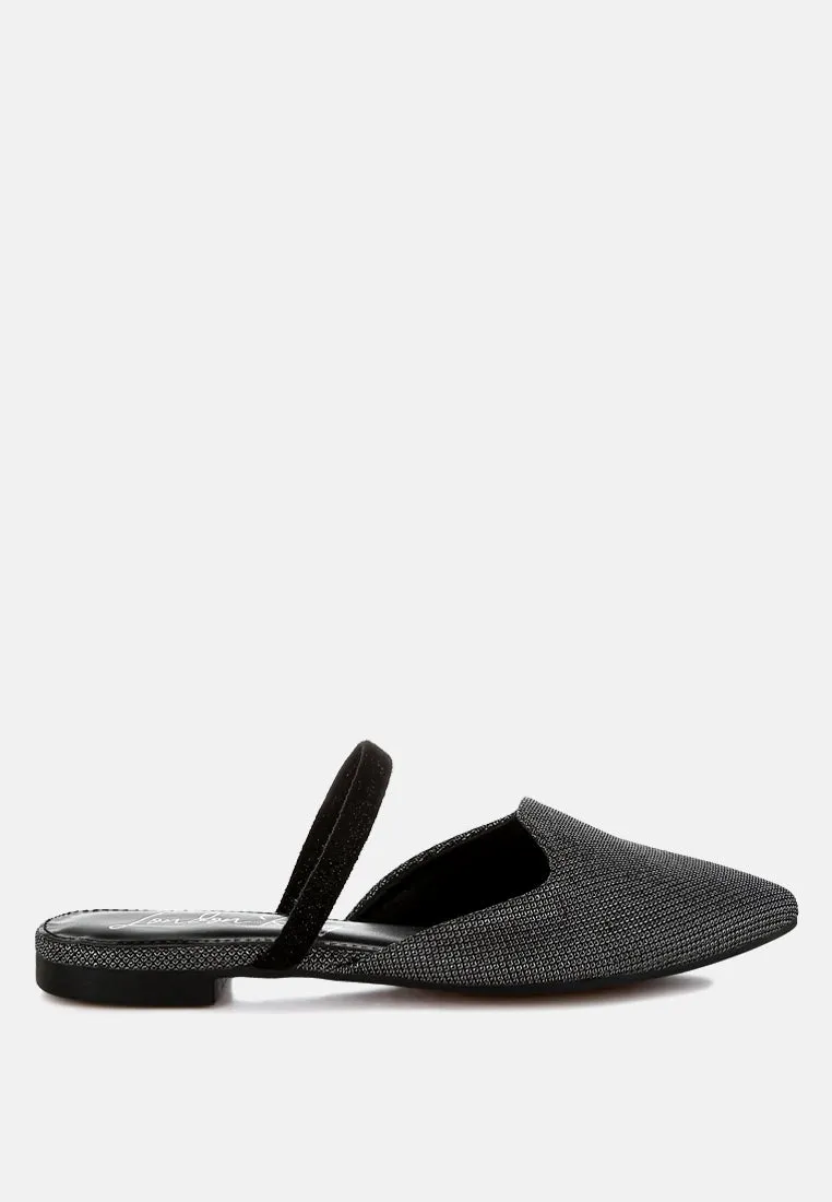 Glitter Faux Leather Flat Mules By MODE