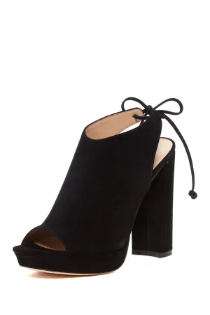 Going fast Toe Black Platform Pour Yanna Bootie La Up Victoire Efficient delivery Lace Peep Suede Heel Blocked