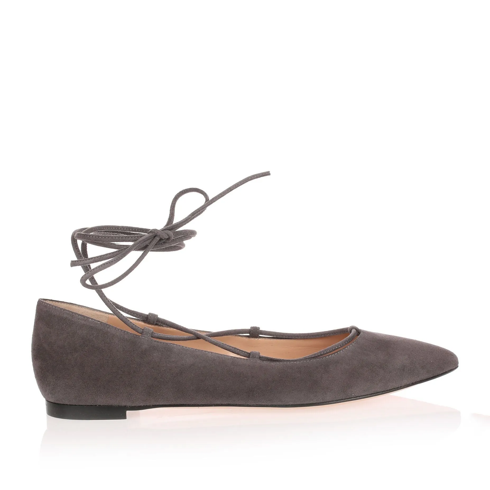 Grey suede lace up Femi' Flat