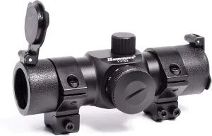 Hammers Donut Circle Dot Reticle 30mm 1x30 Red Dot Sight for 22 Rim-fire Rifles Airguns Pistols with 3/8 Dovetail Rings Built-in Stop Pin Flip Lens Caps