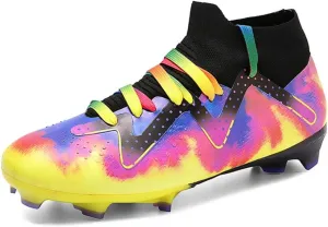 HESBITEUL Soccer Cleats Outdoor for Boys Training: High Top Football Cleats for Firm Ground