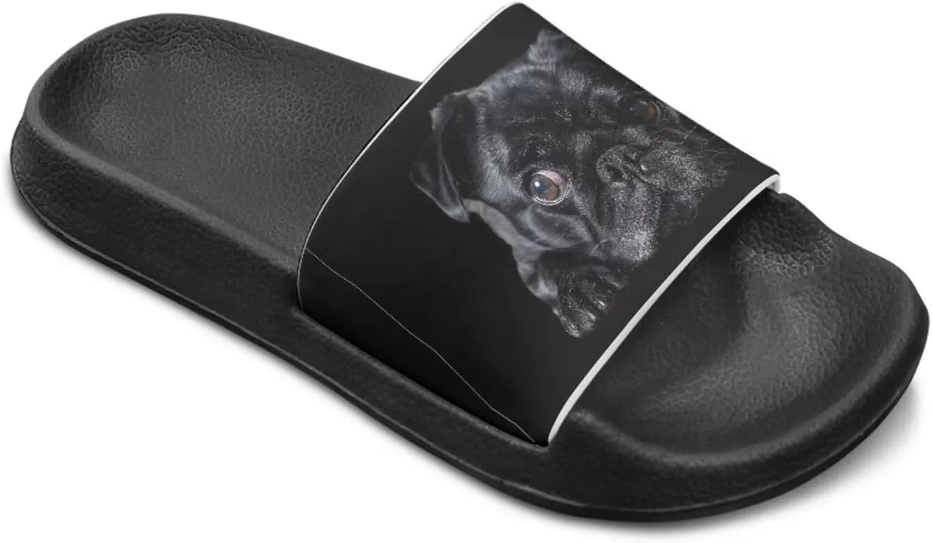 Howilath Dog Print Slides for Boys Beach Summer Kids Sandals Open Toe Non-Slip Children Slippers Indoor Outdoor Shoes