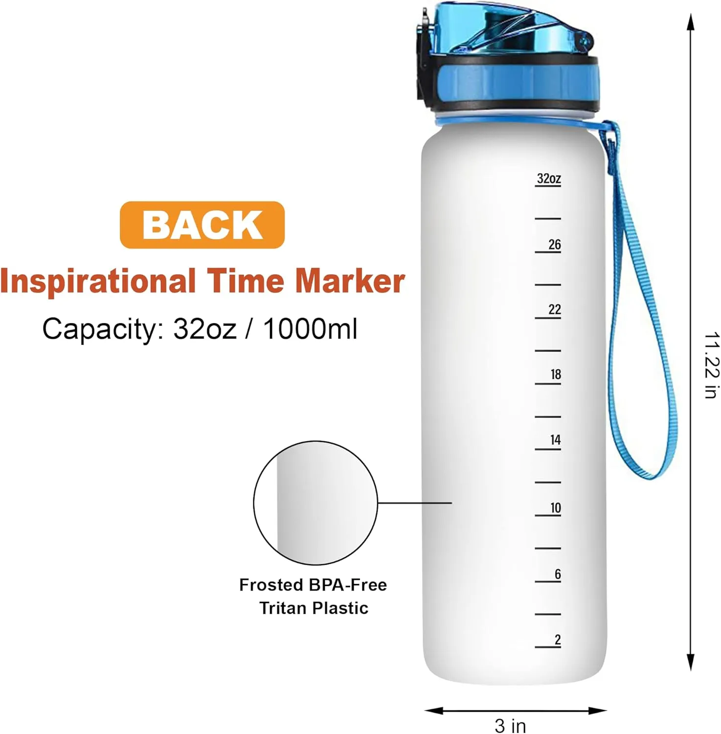 Hyturtle Personalized I'm Mostly Peace Love And Light Yoga 32Oz Liter Motivational Water Bottle, Customized Name With Time Marker, Gifts For Women Girls Yoga Lovers On Birthday Mother's Day