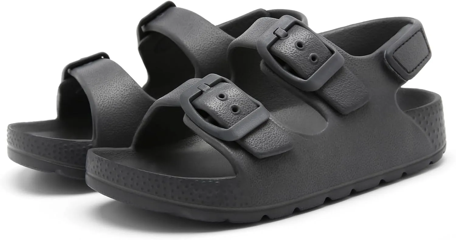 INMINPIN Toddler Boys Girls Buckle Sandals Comfort Open Toe Sandal with Adjustable Back Strap