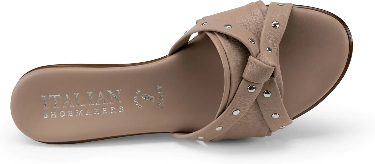 ITALIAN SHOEMAKERS Avra Women's Wedge Sandal with Knot Strap and Metallic Features Comfort