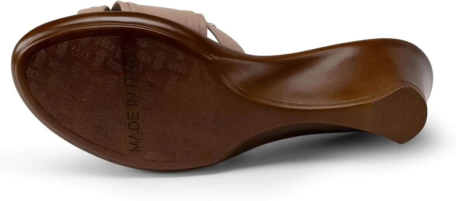 ITALIAN SHOEMAKERS Avra Women's Wedge Sandal with Knot Strap and Metallic Features Comfort