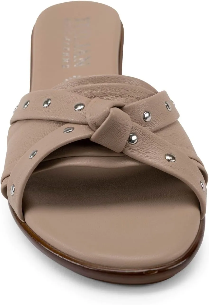 ITALIAN SHOEMAKERS Avra Women's Wedge Sandal with Knot Strap and Metallic Features Comfort