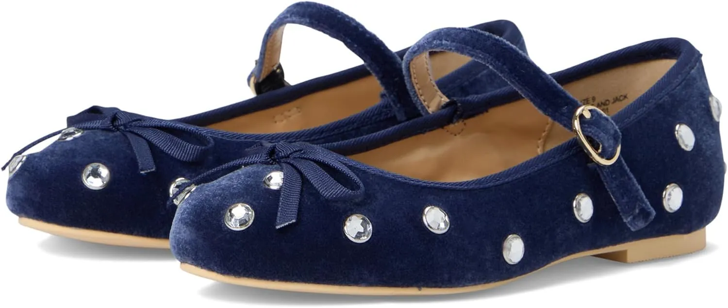 Janie and Jack Girl's Velvet Jewel Flat (Toddler/Little Big Kids) Ballet