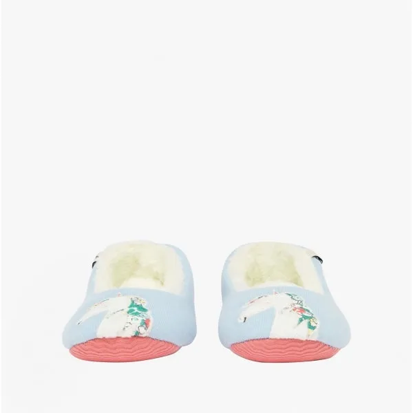Joules JNR DREAMA Girls Textile Mule Slippers White Horse