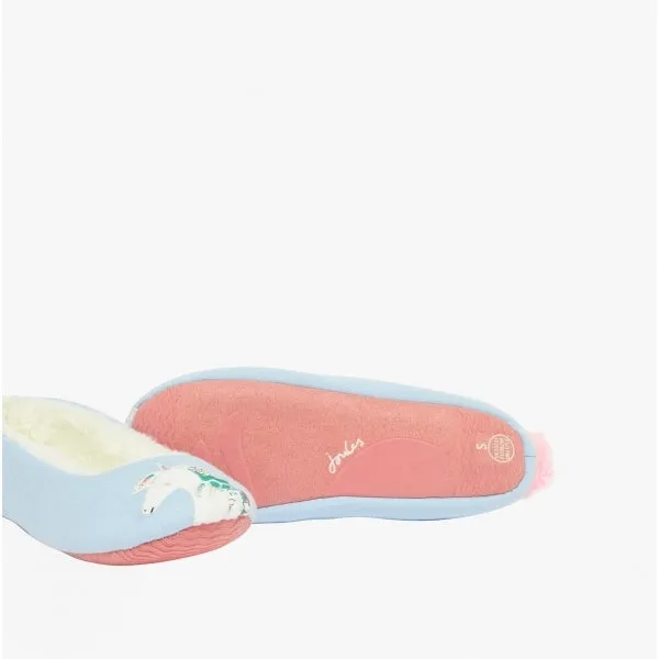 Joules JNR DREAMA Girls Textile Mule Slippers White Horse