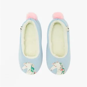 Joules JNR DREAMA Girls Textile Mule Slippers White Horse