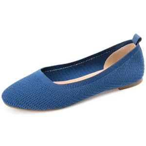 Journee Collection Women's Maryann Ballet Flat, Blue, 12