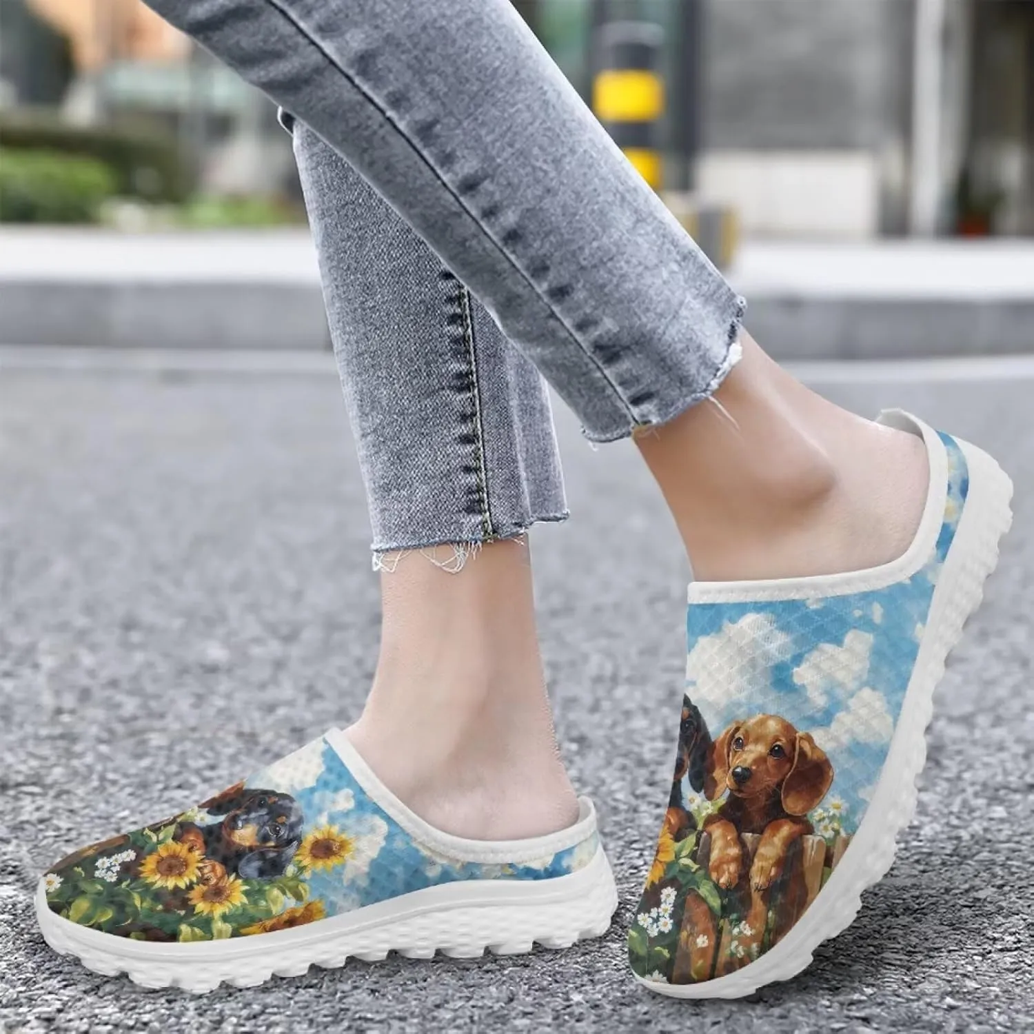 JoyLamoria Animal Pattern House Womens Shoes Mule Flower Lightweight Clog Fashion Comfortable Walking Backless Sport Sneakers