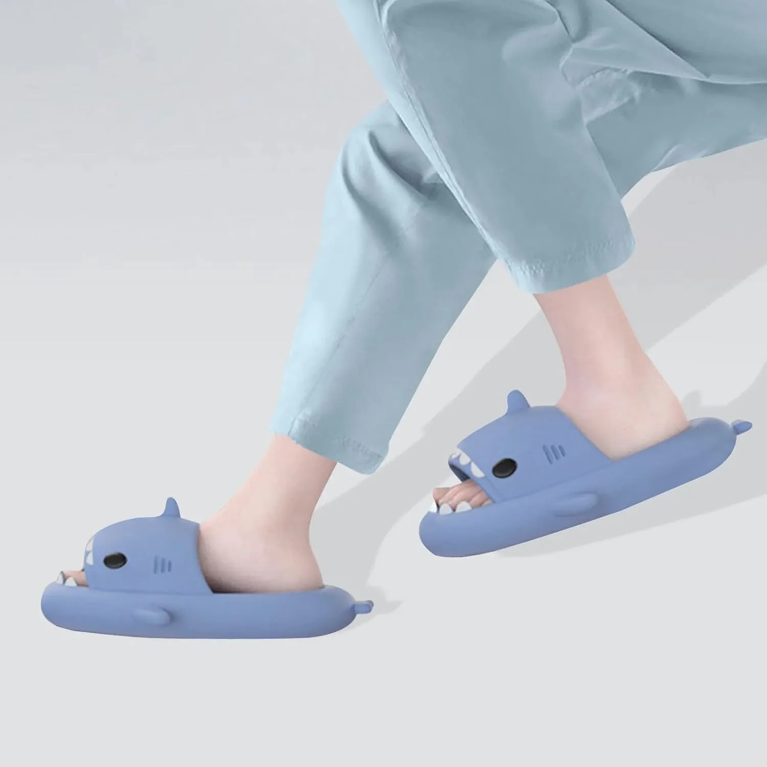 Kapley Sharklas, Shark Slides, Sandals, Shoes - Cartoon Design Non-Slip EVA Thickened Sole, Lightweight Unisex Beach Sandals