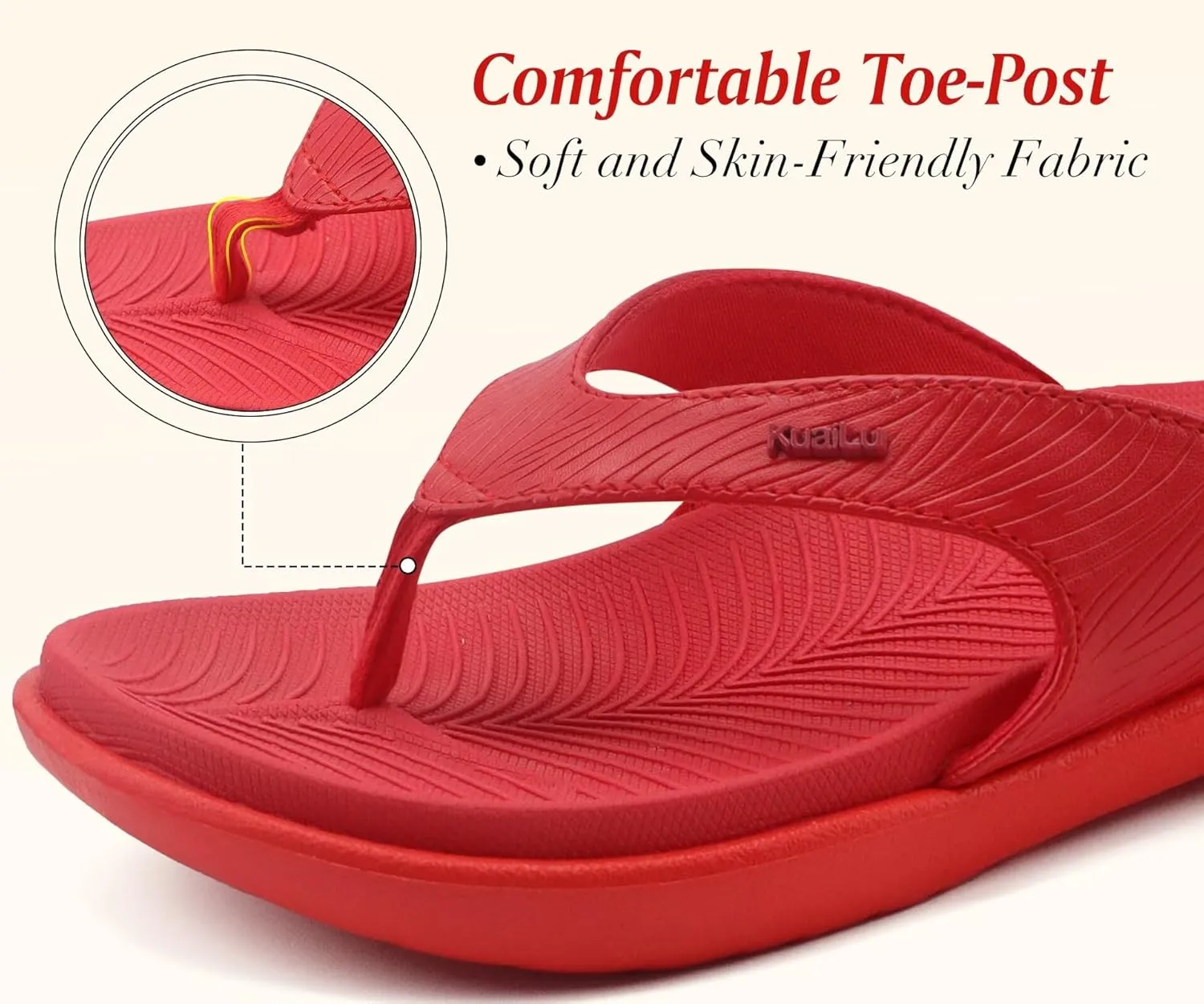 KuaiLu Flip Flops For Women Ladies Orthotic Yoga Mat Cushion Sandals Dressy Womans Lightweight Summer Slip On Beach Thong Sandles with Comfortable Arch Support (US Size 5-12)
