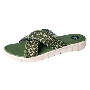Ladly womens Trendy Green Indian Made Flip-Flop