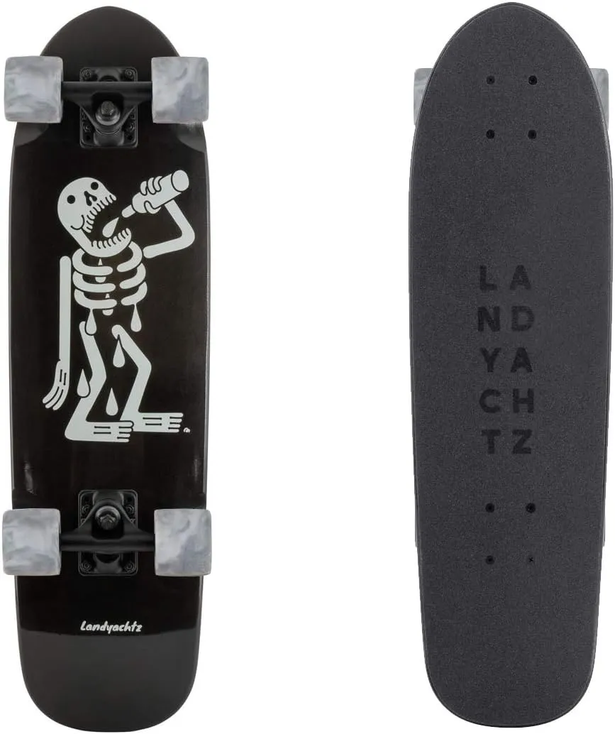 Landyachtz Dinghy 28" Complete Skateboard (28" - Skeleton w/Grey Swirl Wheels)