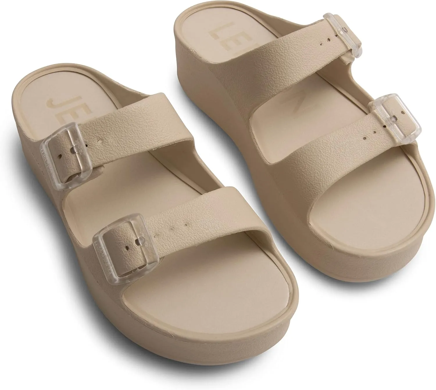 Lemon Jelly Women's Platform Sandals - Casual Double-Buckled Water-Friendly Wedges for Beach - Comfortable, Lightweight Slip-On Sandals for Ladies - Cute, Versatile Chunky Summer Slides
