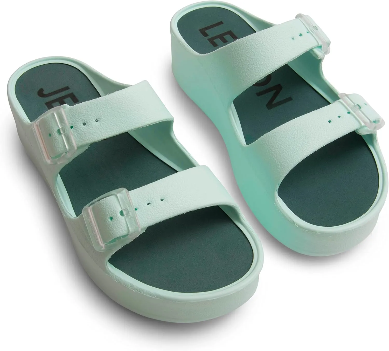 Lemon Jelly Women's Platform Sandals - Casual Double-Buckled Water-Friendly Wedges for Beach - Comfortable, Lightweight Slip-On Sandals for Ladies - Cute, Versatile Chunky Summer Slides