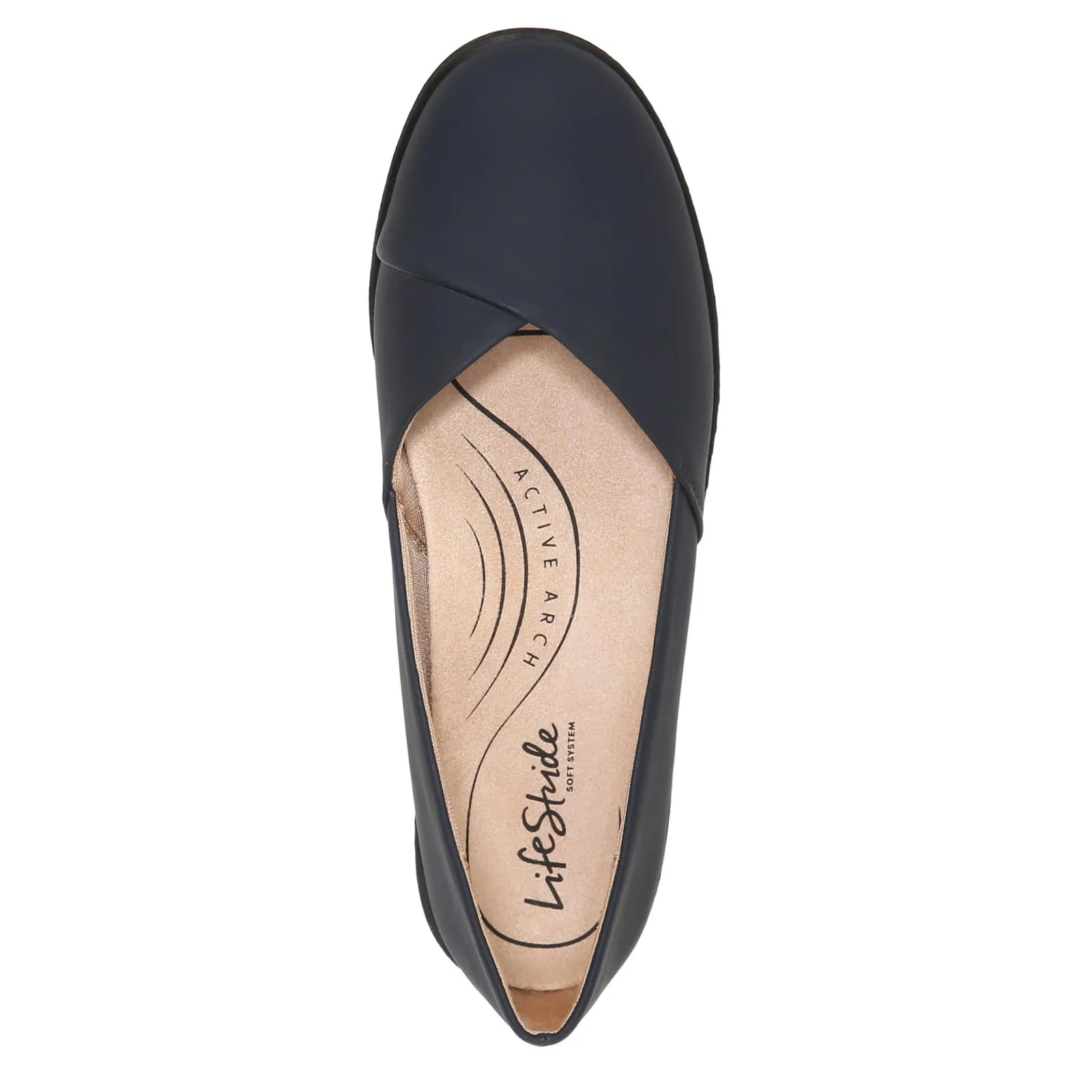 LifeStride Womens Notorious Ballet Flat, Navy, 9 Wide US