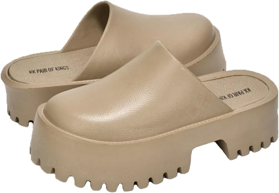 Lightweight Mule Clog Platform Sandals for Women - Comfortable, Non-Slip, Waterproof with Chunky Heels and Lug Sole - Fashionable Women's Sandals with Memory Foam Insole