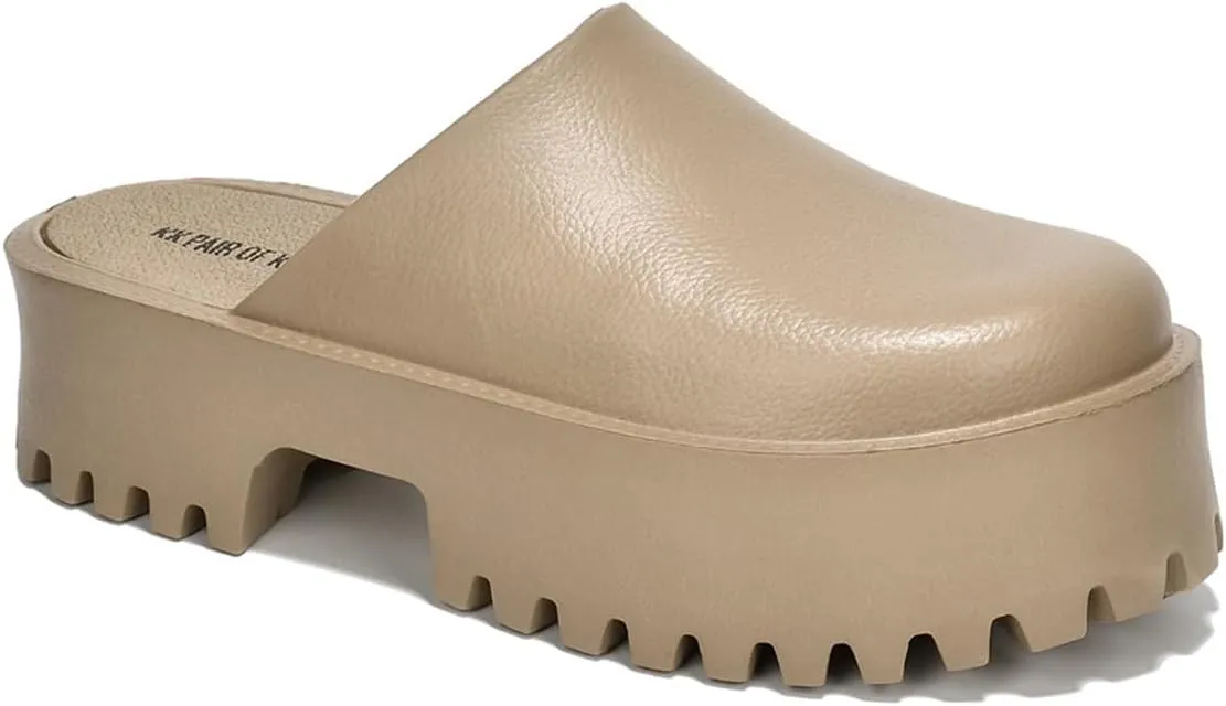 Lightweight Mule Clog Platform Sandals for Women - Comfortable, Non-Slip, Waterproof with Chunky Heels and Lug Sole - Fashionable Women's Sandals with Memory Foam Insole