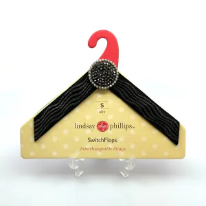 Lindsay Phillips Switchflops | 'Alix' Interchangeable Flip-Flop Straps | Color: Black/Silver | Size: S | NEW