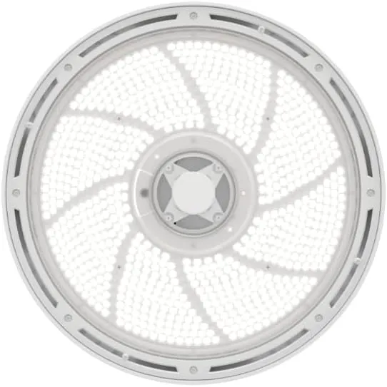 Lithonia Lighting REBL Round High Bay LED Light, 24,000/27,000/30,000 Adjustable Lumen Output, 3500K/4000K/5000K Switchable White Color Temperature, Work Light, UVOLT 120-347V, 14.6" x 7.5", White