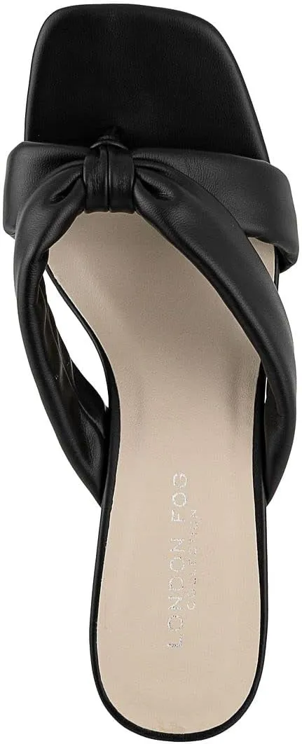 LONDON FOG Womens Louelle Dress Sandal Womens comfort Heeled Sandals