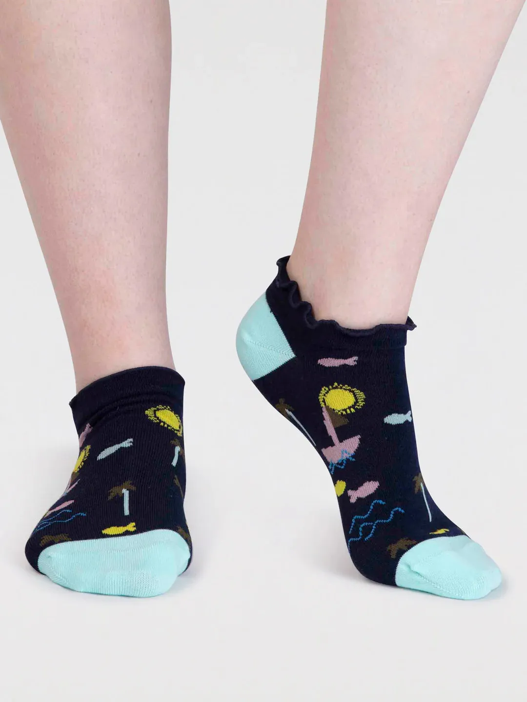 Maron Bamboo Sailing Socks in Navy by Thought
