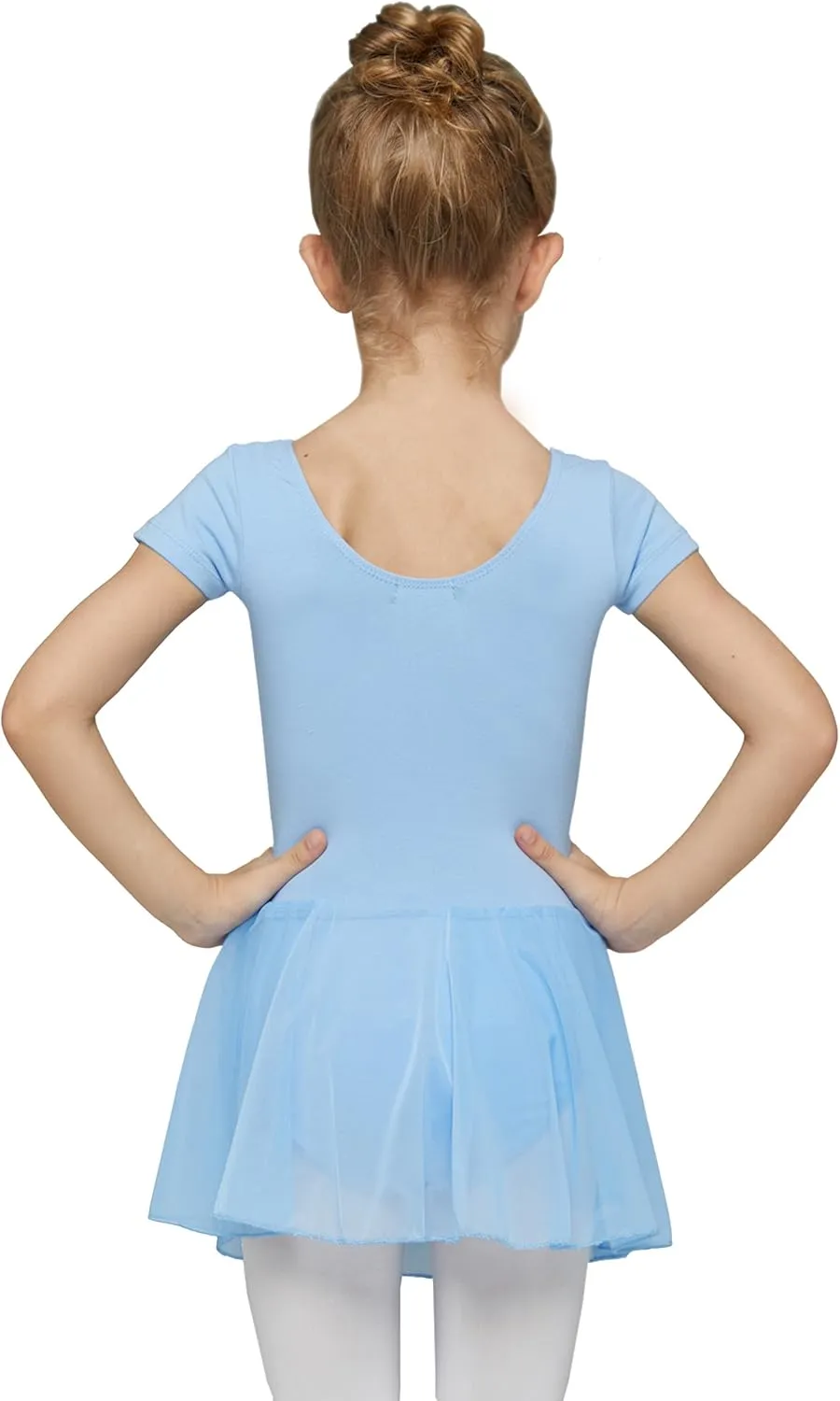 MdnMd Toddler Ballet Leotards for Girls Dance Leotards with Skirt Gymnastic Ballerina Outfit Dress Classic Short Sleeve