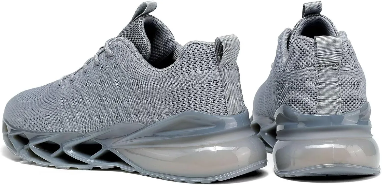 Mens Air Cushion Fashion Sneakers Breathable Blade Running Walking Shoes Comfortable Non Slip Work Sport Fitness Athletic Tennis Shoes