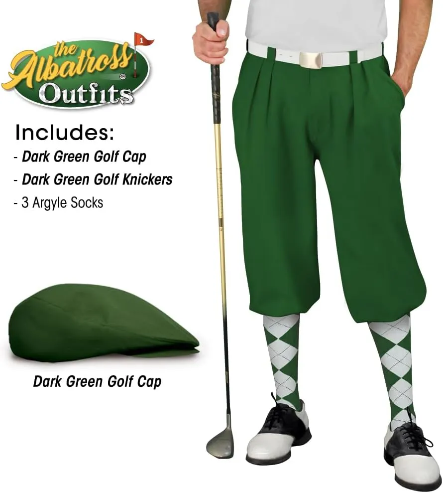 Mens Albatross Golf Outfit - Golf Cap, 3 Argyle Socks