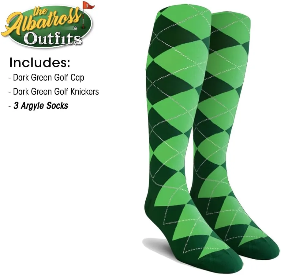 Mens Albatross Golf Outfit - Golf Cap, 3 Argyle Socks