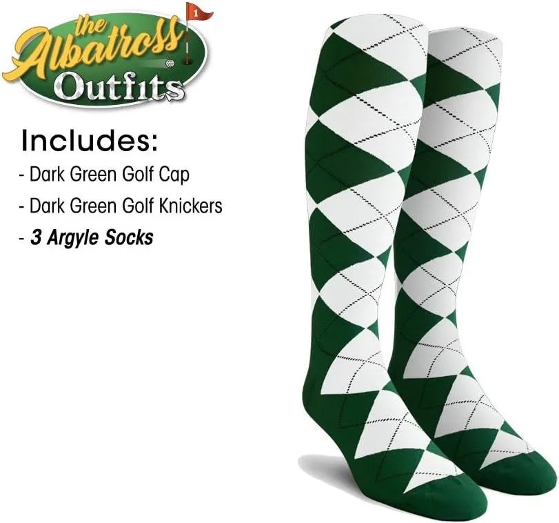 Mens Albatross Golf Outfit - Golf Cap, 3 Argyle Socks