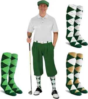 Mens Albatross Golf Outfit - Golf Cap, 3 Argyle Socks