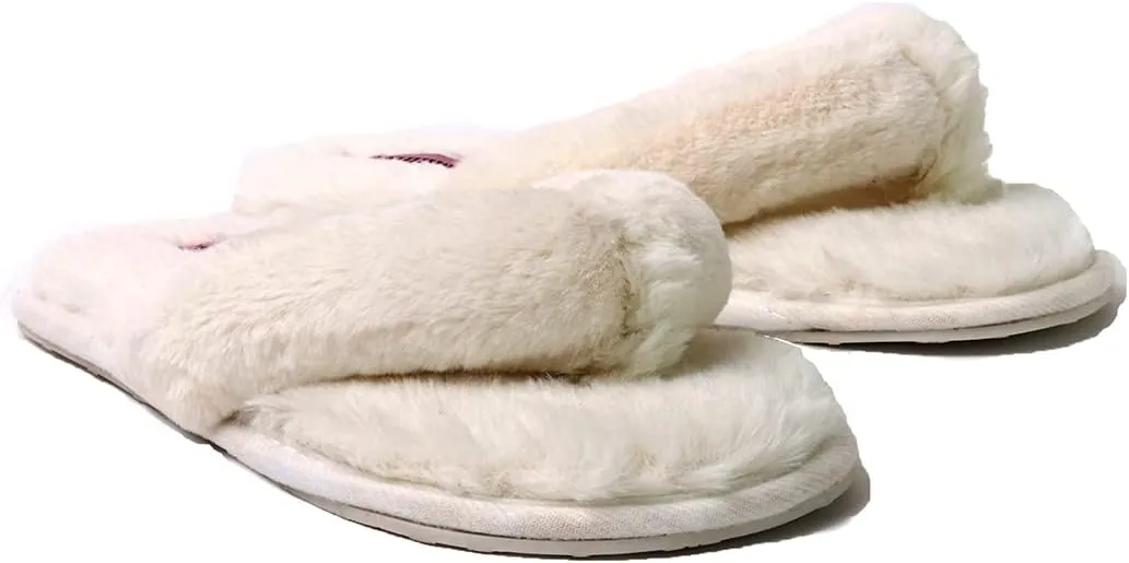 Millffy Fuzzy Fluffy Open Toe Slippers for Summer Warm Comfy flip Flop Slippers for Women Slip on