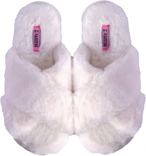 Millffy Fuzzy Fluffy Open Toe Slippers for Summer Warm Comfy flip Flop Slippers for Women Slip on