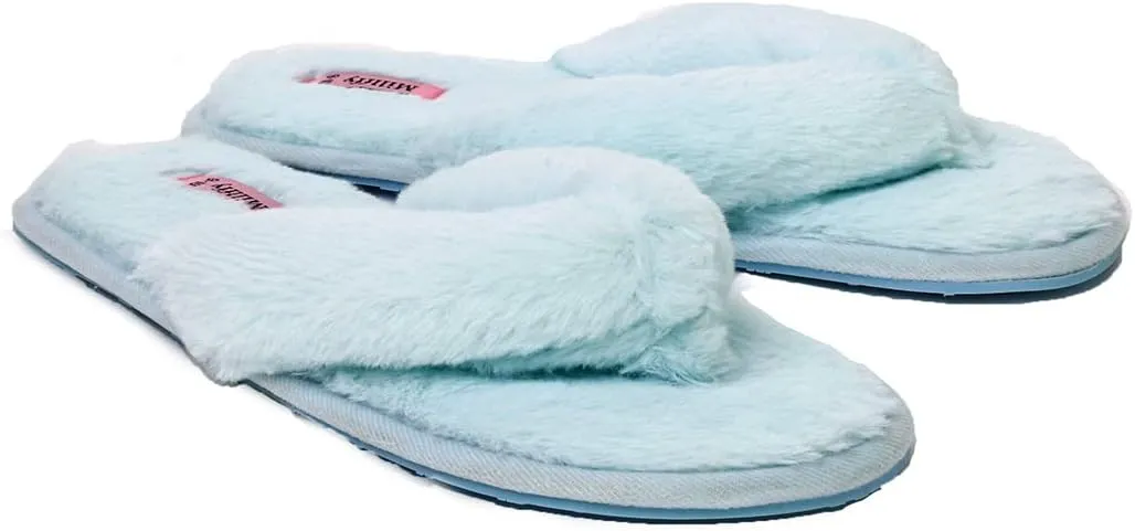 Millffy Fuzzy Fluffy Open Toe Slippers for Summer Warm Comfy flip Flop Slippers for Women Slip on