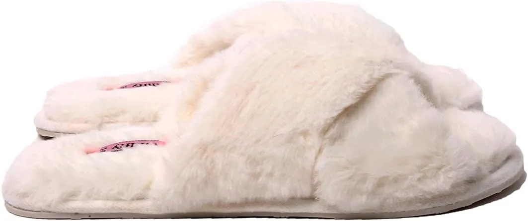 Millffy Fuzzy Fluffy Open Toe Slippers for Summer Warm Comfy flip Flop Slippers for Women Slip on